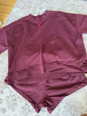 Daily Drills | Tops | Daily Drills Crewneck And Shorts Set Maroon ...